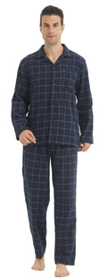 Mens’s Cotton Plaid Pajamas Set