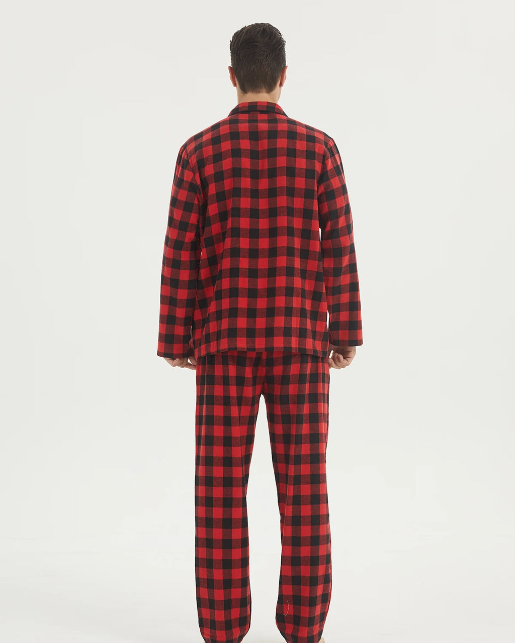Mens’s Cotton Plaid Pajamas Set
