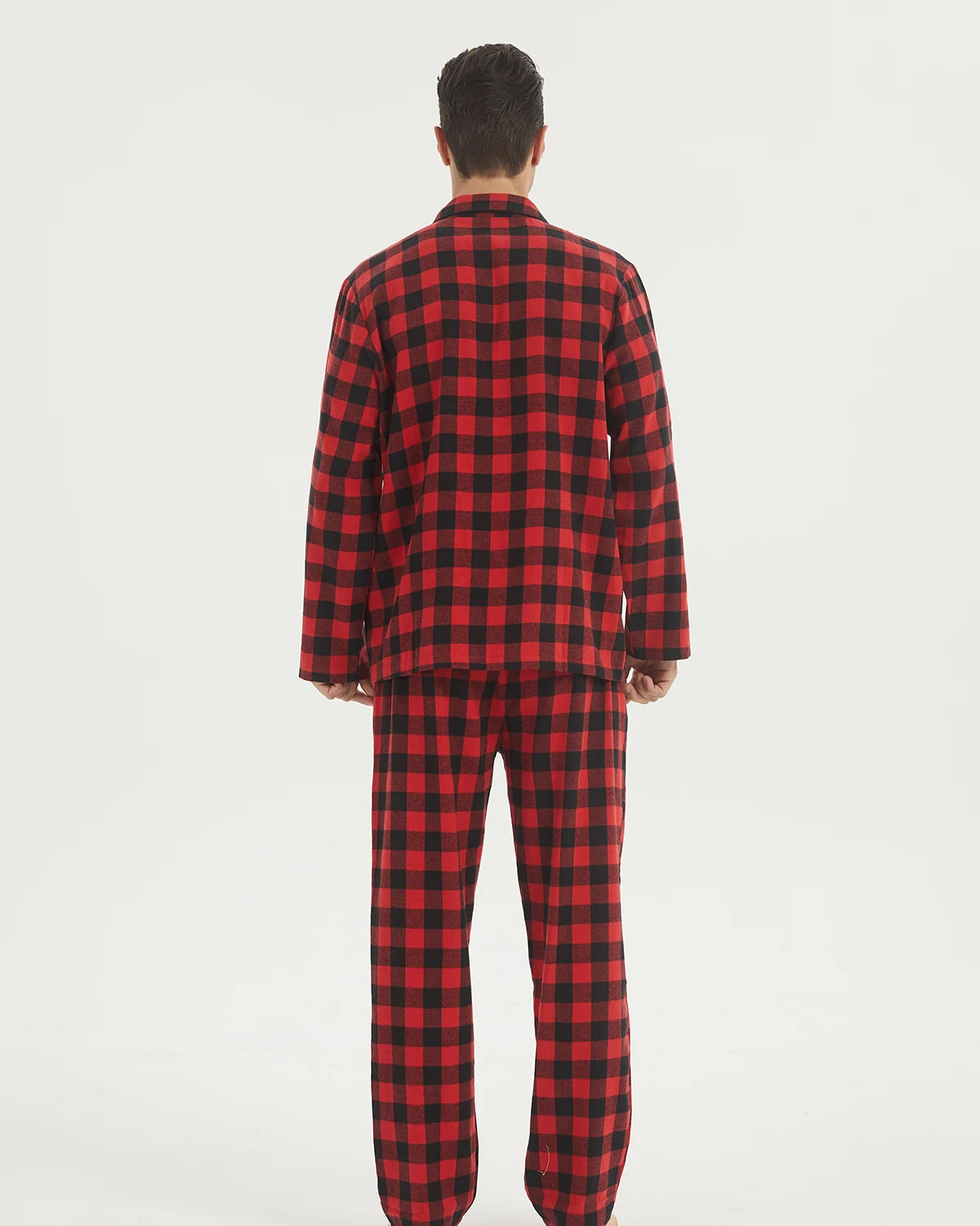 Mens’s Cotton Plaid Pajamas Set