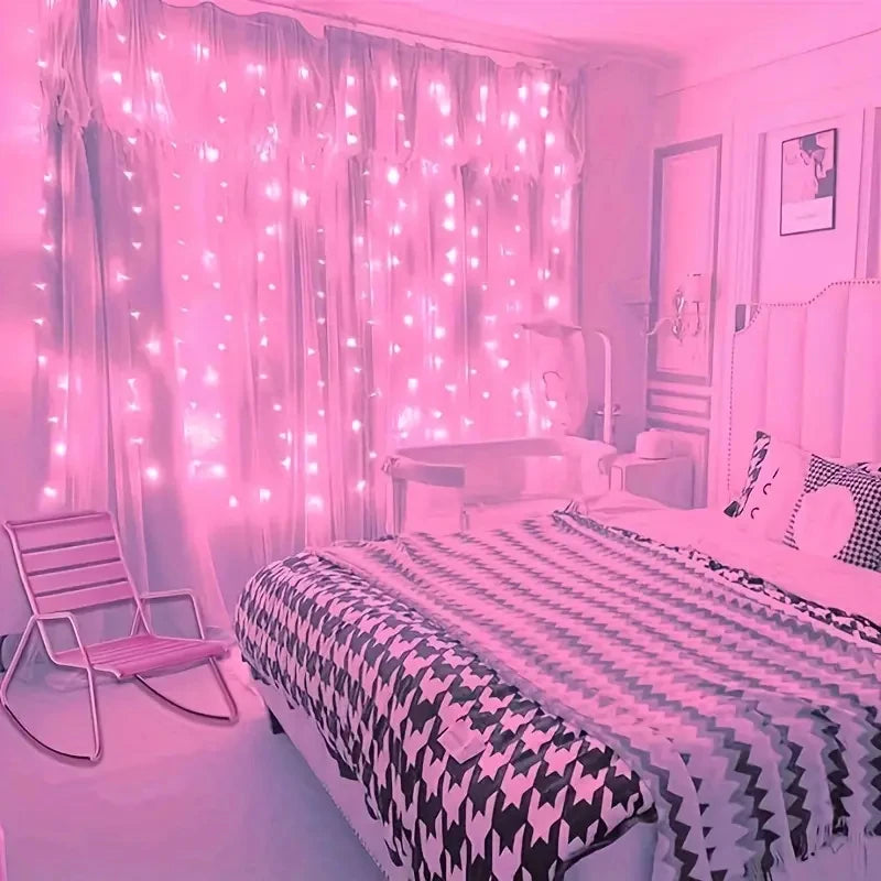 LED Christmas Curtain String Lights with Remote