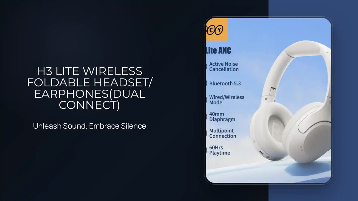 H3 Lite Wireless Foldable Headset/ Earphones(Dual Connect) by@Outfy